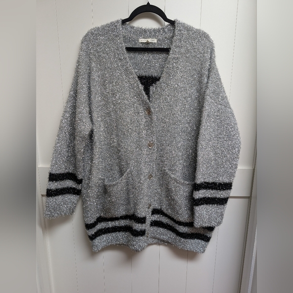 Endless Rose Sweaters - Endless Rose Silver Tinsel Women's Sweater, S/M